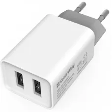 Мережевий зарядний пристрій ColorWay 2USB AutoID 2.1A 10W White (CW-CHS015-WT)