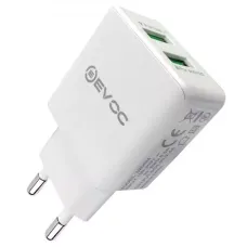 Мережевий зарядний пристрій EVOC 2USB 2.4A (3204M-K) White