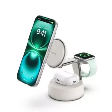 Бездротовий зарядний пристрій Belkin UltraCharge Pro 3-in-1 Magnetic 25W Sand (WIZ040kqSD)