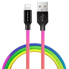 Кабель ColorWay Apple Lightning Multicolor 2.4А