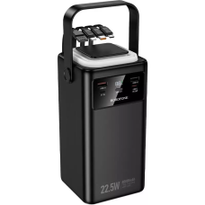 Повербанк Borofone BJ65B High 22.5W + PD20W з 4 вбудованими кабелями та LED-ліхтарем (80000 mAh) Black (715663)