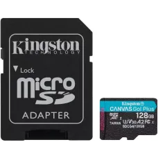 Карта пам'яті Kingston 128 GB microSDXC Canvas Go! Plus UHS-I U3 V30 A2 Class 10 + SD-adapter (SDCG4/128GB)