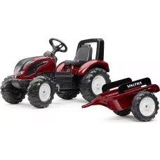 Дитячий трактор на педалях з причепом Falk VALTRA S4 червоний (4000AB)